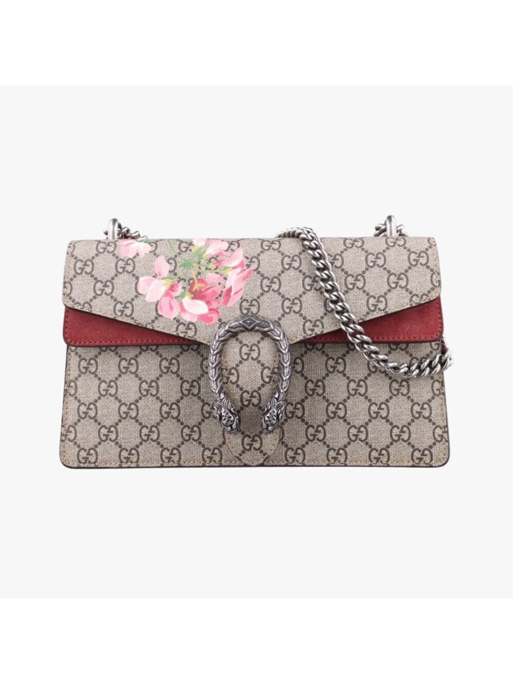 Gucci Dionysus Beige Red Multicolor Suede Shoulder Bag
